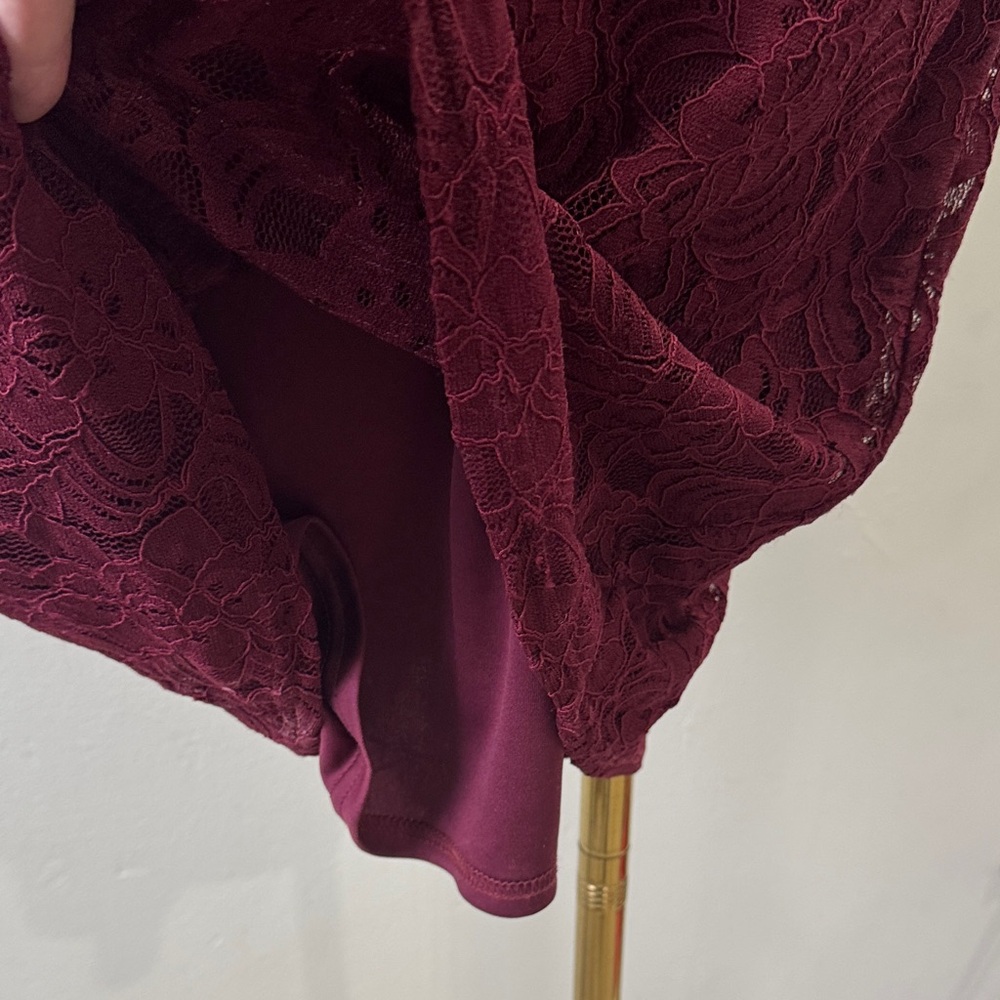 NWT 41 Hawthorn Burgundy Lace Dress | Size Medium | Elegant Semi-Formal MIDI - Picture 9 of 11